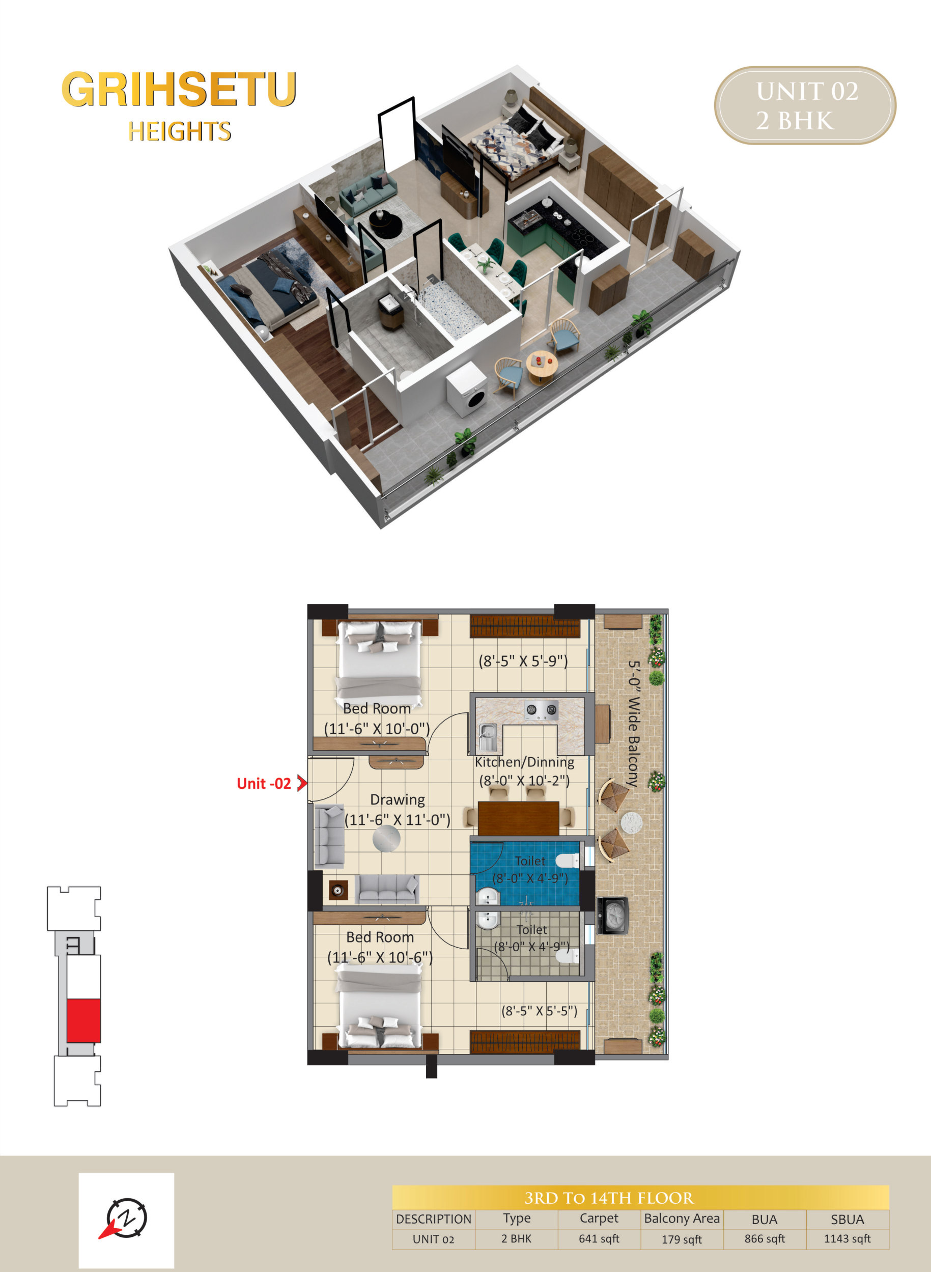 Unit 02 — 2 BHK